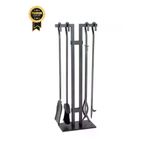 WOODSHUT 5 Li I?thal Lüx Ithal Siyah Şömine - Soba Maşa Takımı Aksesuar Seti SGSS-38018