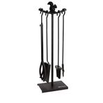 WOODSHUT SGSS-38015SNCP 5 Li İthal Metal Sincap Motif Kabartmalı Şömine - Soba Maşa Takımı Aksesuar Seti