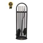 WOODSHUT SGSS-38025 5 Li Lüx Ithal Tel Standlı Şömine - Soba Maşa Takımı Aksesuar Seti