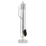 WOODSHUT SGSS-38044 5 Li Lüx Ithal İnox Yuvarlak Tabanlı Şömine - Soba Maşa Takımı Aksesuar Seti
