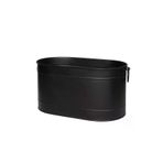 WOODSHUT WSMO-1343SYH Metal Siyah Uzun Oval Askı Kulplu Tasarım Şömine - Soba Odun Depolama Saklama Kovası