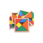 WoodStory Eğitici Renkli Ahşap Orta Boy Tangram Akıl Zeka Mantık Ve Strateji Oyunu