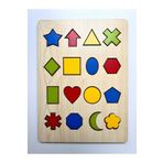 WoodStory Geometrik Şekiller Eğitici Montessori Bultak Puzzle