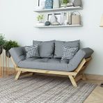 Woodwork Antalya Fonksiyonel Yataklı Otantik Doğal Ahşap Kanepe Natural Renk Gri