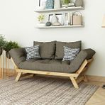 Woodwork Antalya Fonksiyonel Yataklı Otantik Doğal Ahşap Kanepe Natural Renk Kahverengi