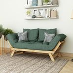 Woodwork Antalya Fonksiyonel Yataklı Otantik Doğal Ahşap Kanepe Natural Renk Yeşil