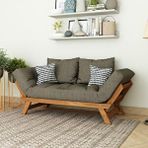 Woodwork Antalya Fonksiyonel Yataklı Otantik Doğal Ahşap Kanepe Teak Renk Kahverengi