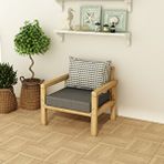 Woodwork Antalya Rustik Doğal Ahşap Natural Renk Tekli Bahçe ve Balkon Koltuğu Antrasit