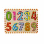 Woody Ahşap Rakamlar Bultak Puzzle 10 Parça - Turuncu Kenarlı