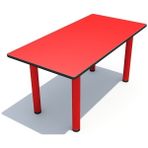 Woody Life Metal Ayaklı Çocuk Kırmızı Dikdörtgen Masa 60X120 - Y: 50 cm D: 60 cm G: 120 cm