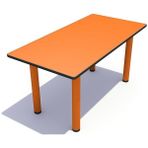 Woody Life Metal Ayaklı Turuncu Çocuk Dikdörtgen Masa 60X120 - Y: 50 cm D: 60 cm G: 120 cm