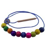 Woody Life Montessori Boncuk İp Dizme Renkli Ahşap Oyuncak