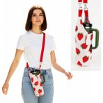 Woodycord El Yapımı Çilek Matara Termos Kılıfı 1,18 Litre Kırmızı Renkli Hafif ve Taşınabilir Model - Standart