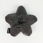 Woodycord El Yapımı Elyaf Dolgulu Scrunchie Topuz Tokası Gümüş Işıltılı Zırh Serisi - Metalik Gri - Standart