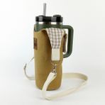 Woodycord El Yapımı Hardal Matara Termos Kılıfı Kulplu Model Quencher Pipetli 1,18 - Standart