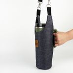 Woodycord El Yapımı Simli Kot Matara Termos Kılıfı 1,18 lt Kulplu Model Gri Renkli Dayanıklı - Standart