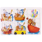 Woodylife Aslan ve Arkadaşları 35 Parça Puzzle Eğitici Çocuk Oyuncak Ahşap Yapboz