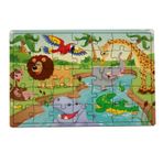 Woodylife Nehir Yüzen Hayvanlar 35 Parça Puzzle Eğitici Çocuk Oyuncak Ahşap Yapboz