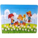 Woodylife Papatya Toplayan Çocuklar 30 Parça Puzzle Eğitici Çocuk Oyuncak Renkli Ahşap Yapboz