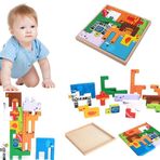 Woodylife Puzzle Çocuk Oyuncak Denge Tetrisi Oyunu Çocuk Oyuncak Ahşap Yapboz