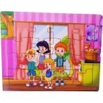 Woodylife Sevimli AILE16 Parça Puzzle Eğitici Çocuk Oyuncak Renkli Ahşap Yapboz