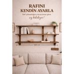 Woodymoda Ayarlanabilir Raflı Masif Ahşap Duvar Rafı – 150x21x80 cm | Doğal Çam | Modern & İskandinav Tasarım