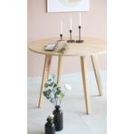 woodywood 85 Cm Yemek Masası Yuvarlak Çam Kaplama Ahşap Model Mutfak Ofis Masası Çalışma Masası Özel Tasarım
