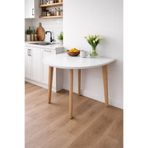 woodywood 90 Cm Yemek Masası Yuvarlak Ahşap Model Mutfak Ofis Masası Çalışma Masası Balkon Özel Tasarım