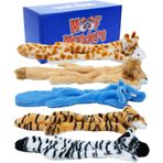 WOOF WONDERS Squeaky Doldurma Köpek Oyuncak Seti - Küçük, Orta ve Büyük Irklar için Peluş Ağır Hizmet Köpek Oyuncakları - Yumuşak Sert Stuffless Köpek Çiğnemek Squeak Hayvan Evcil Hayvan Sağlığını ve