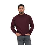 Woolen World Balıkçı Yaka Kalın Yünlü Erkek Triko Kazak BORDO XL