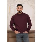 Woolen World Balıkçı Yaka Kalın Yünlü Erkek Triko Kazak - Bordo