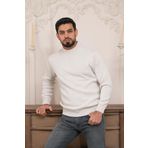 Woolen World Balıkçı Yaka Kalın Yünlü Erkek Triko Kazak KREM L