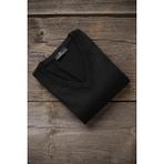 Woolen World V Yaka Siyah Yünlü Triko Kazak Erkek Rahat Kesim Klasik Stil - 4XL