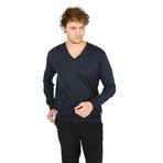 woolen world V Yaka Uzun Kollu Yün Kazak, L, 8055920253022, Lacivert, Erkek