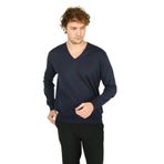 woolen world V Yaka Uzun Kollu Yün Kazak, M, 8055920253022, Lacivert, Erkek
