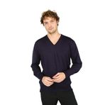 woolen world V Yaka Uzun Kollu Yün Kazak, M, 8055920253022, Mürdüm, Erkek