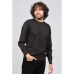 Woolman Erkek Desenli Bisiklet Yaka Yün Kazak 1572010 Kahverengi - 2XL