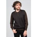 Woolman Erkek Desenli Polo Yaka Yün Kazak 1572001 Kahverengi