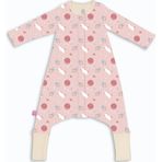 Woolnat Merino Yün Pink Planet Temalı Çift Katlı Uzun Kollu Çocuk Uyku Tulumu