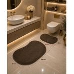 Wooly Life 2 Li Banyo Takımı Peluş Paspas Tavşan Tüyü 50X70 60X100 - Kahverengi