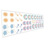 WOONEKY 1 Sayfa Pvc Gökkuşağı Duvar Çıkartması Sticker Erkek Ve Kız Odası Yatak Odası Dekoru Kolay Soyun Ve Yapıştırın Kalıcı Benzersiz Tasarım