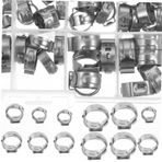 WOONEKY 70 Adet 304 Boru Sıkma Halkası 3/4 Pex Bağlantı Parçaları Çocuk Klibi Pex Cinch Aracı Pex Boru Klipsleri Kıvırma Aracı Bakır Sıkma Halkası Kelepçe 304 Paslanmaz Çelik Yüzük