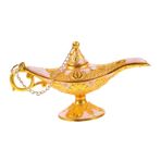 WOONEKY Düğün Dekoru Aladdin'in Lambası Aydınlatma Lambası Fırın Masa Lambası Oyulmuş Lambası Dilek Lambası Masa Manzarası Dekoru Kandil Lambası Arap Gaz Düğün Çinko Efsane