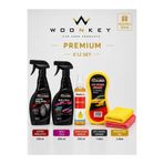 woonkey Premium 5'li Oto Bakım Seti Lastik Parlatıcı Hızlı Cila Vanilya Sprey Koku Mikrofiber Bez ve Oto Yıkama Süngeri