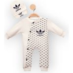 Woops Baby Marka Addas Desen Şapkalı Tulum 6-24 Ay - Ekru - 2 Yaş