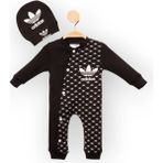 Woops Baby Marka Addas Desen Şapkalı Tulum 6-24 Ay - Siyah - 2 Yaş