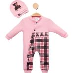 Woops Baby Marka Borberi Desen Şapkalı Tulum Unisex 6-24 Ay - 2 Yaş - Pembe