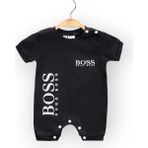 Woops Baby Marka Bossa Desen Çıtçıtlı Tulum Unisex 6-24 Ay - 2 Yaş - Siyah