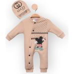 Woops Baby Marka Cuccy Desen Şapkalı Tulum 6-24 Ay - Bej - 2 Yaş