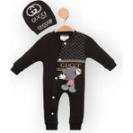 Woops Baby Marka Cuccy Desen Şapkalı Tulum 6-24 Ay - Siyah - 2 Yaş